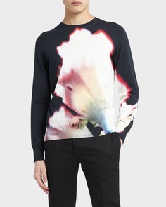 Мужской тонкий свитер с цветочным принтом Solarized Alexander McQueen