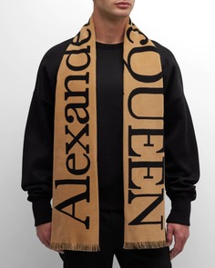 Мужской шарф с макси-логотипом Alexander McQueen