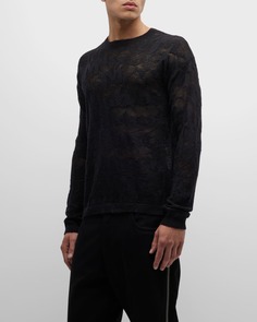 Мужской прозрачный свитер с граффити по всей поверхности Alexander McQueen