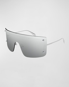 Защитные солнцезащитные очки из цинкового сплава с заклепками Alexander McQueen