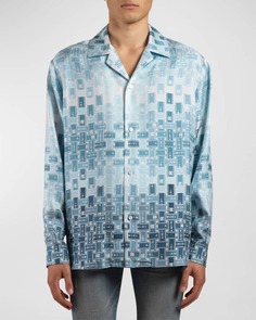 Мужская шелковая пижамная рубашка с градиентной лентой Amiri