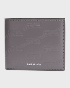 Мужской бумажник из кожи с тиснением BB и монограммой Balenciaga
