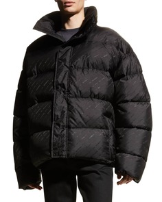 Мужская жаккардовая куртка-пуховик с логотипом Balenciaga