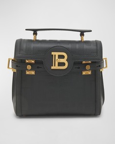 Кожаная сумка BBuzz 23 с монограммой и ручкой сверху Balmain