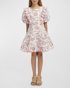 Платье с вышивкой Amelia для девочек, размер 7–14 Bardot Junior