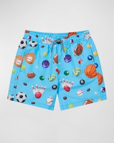 Спортивные шорты для плавания с принтом мячей для мальчиков, размер 1–13 Boardies Apparel