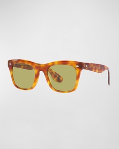 Солнцезащитные очки Havana Square из ацетата Brunello Cucinelli &amp; Oliver Peoples