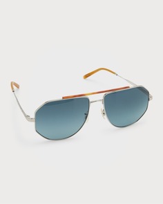 Мужские солнцезащитные очки-авиаторы из титана Brunello Cucinelli &amp; Oliver Peoples