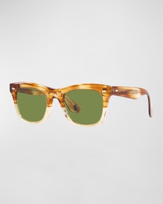 Квадратные солнцезащитные очки из ацетата с омбре Brunello Cucinelli &amp; Oliver Peoples