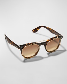 Овальные трансформируемые солнцезащитные очки из ацетата Brunello Cucinelli &amp; Oliver Peoples