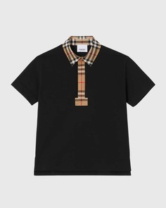 Рубашка поло с коротким рукавом в клетку Johane для мальчиков, размеры 3–14 Burberry