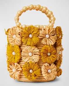 Сумка-мешок Tai с цветочным декором и жемчугом BTB Los Angeles