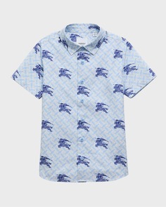 Рубашка-поло Owen Monogram для мальчиков с принтом конного спорта, размеры 3–14 Burberry