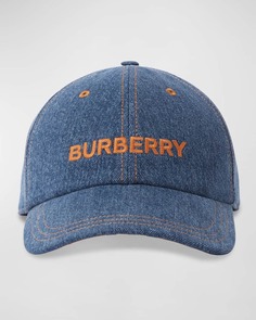 Бейсболка из потертого денима с вышитым логотипом Burberry