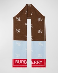 Мужской шерстяной футбольный шарф с логотипом EKD Burberry