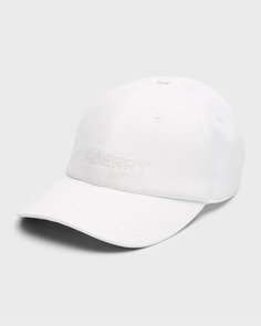 Белая джинсовая бейсболка с логотипом Burberry