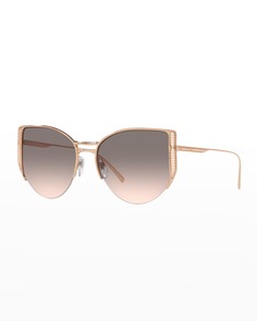 Текстурированные металлические солнцезащитные очки-бабочки BVLGARI