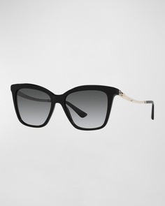 Солнцезащитные очки «кошачий глаз» из ацетата и металла с логотипом BVLGARI