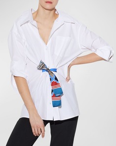 Поплиновая рубашка Capucine с завязками спереди и пуговицами CALLAS Milano