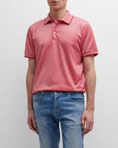Мужская рубашка поло из хлопкового пике Canali