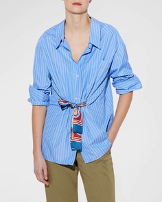 Полосатая рубашка Capucine с завязками на талии и пуговицами CALLAS Milano