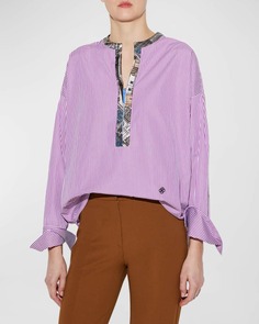 Полосатая блузка с разрезом на вырезе Ines CALLAS Milano