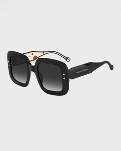 Крупногабаритные квадратные солнцезащитные очки из ацетата в горошек Carolina Herrera