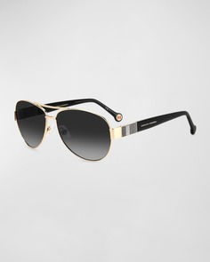 Солнцезащитные очки-авиаторы Her0135S из блестящего металла и ацетата Carolina Herrera