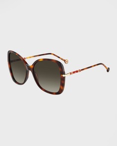 Двухцветные солнцезащитные очки-бабочки из ацетата с логотипом Carolina Herrera