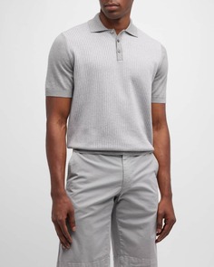Мужская рубашка-поло с микрогеометрическим рисунком Canali