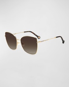 Солнцезащитные очки-бабочки из блестящего металла Her0133S Carolina Herrera