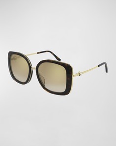 Квадратные солнцезащитные очки из ацетата и металла Cartier