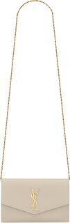 Бумажник Saint Laurent Uptown Chain Wallet Crema Soft, белый