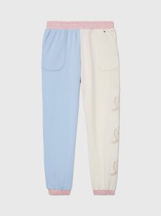 Спортивные брюки Tommy Hilfiger Kids&apos; Colorblock, бежевый/голубой/розовый