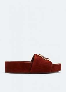 Сандалии TORY BURCH Woven double T sandals, красный