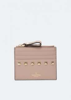 Картхолдер VALENTINO GARAVANI Rockstud cardholder, бежевый