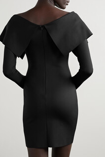 ROSETTA GETTY Платье мини из эластичного трикотажа с открытыми плечами, черный