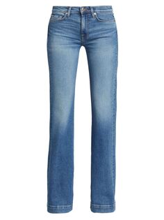 Эластичные расклешенные джинсы Dojo с низкой посадкой и широкими штанинами 7 For All Mankind