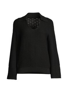 Детский волнистый хлопковый пуловер-свитер 525 America, черный