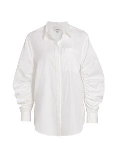 Блузка со сборками на рукавах 3.1 Phillip Lim, белый