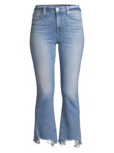 Узкие укороченные расклешенные джинсы с высокой посадкой 7 For All Mankind, винтаж
