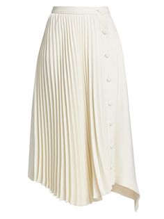 Асимметричная юбка-миди со складками Adam Lippes, слоновая кость