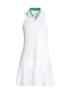 Плиссированное теннисное платье Augusta Addison Bay, белый