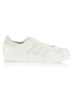 Замшевые кожаные кроссовки Superstar adidas Y-3, белый