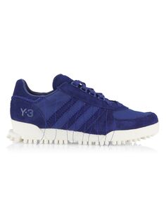 Кроссовки Marathon из замши и текстиля adidas Y-3, синий