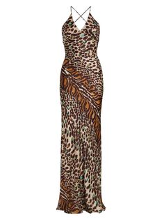 Платье Estela с леопардовым принтом Adriana Iglesias, коричневый