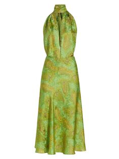 Платье миди с принтом Clara Adriana Iglesias, зеленый
