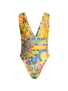 Слитный купальник Verano Road Julieta Agua Bendita, разноцветный