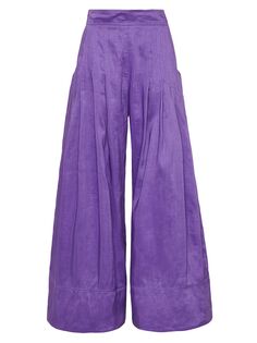Широкие брюки палаццо Equinox со складками и льняной тканью Aje, фиолетовый