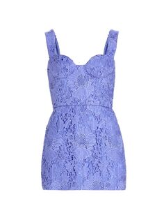Кружевное мини-платье с вышивкой Bruna AKNVAS, фиолетовый